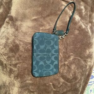 Blue coach wristlet